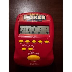 ⭐️1997 Radica Pocket Poker Draw & Deuces Electronic Handheld Game Vtg /works